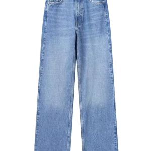 High-Waist Washed Straight Denim Jeans (2 Colors)