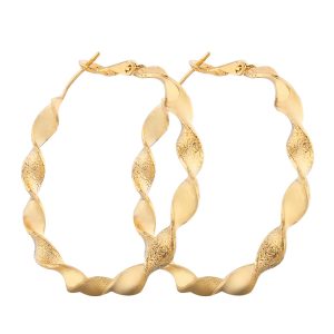 Hemp Wreath Gold Hoop Earrings